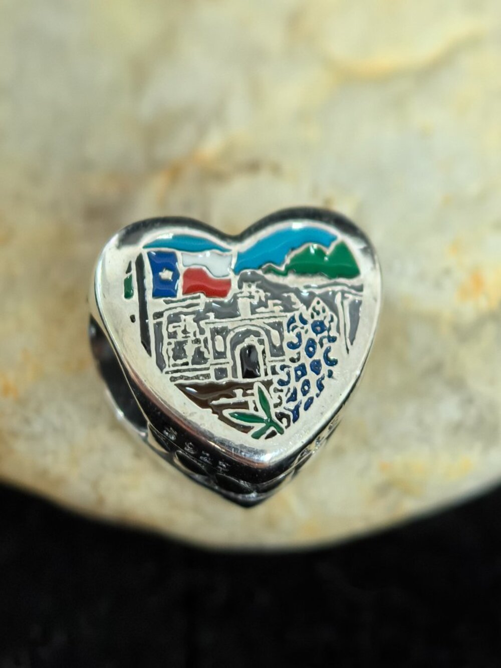 Pandora Texas Blue Bonnet Flag Exclusive Charm Pendant, S925 Silver (Women's)